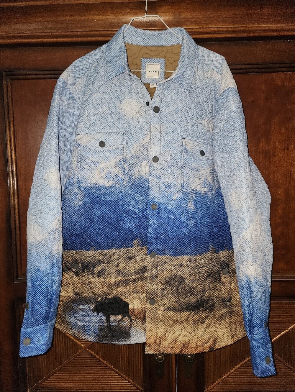 Men's The Drifter All Over Print Quilted Shirt Jacket by Rowm. Nwot Xl